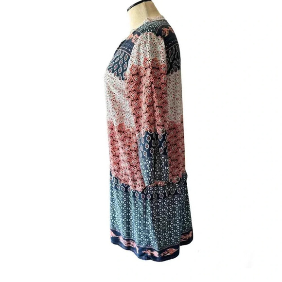 ZARA BASIC V NECK BOHO DRESS SIZE L - Picture 3 of 8